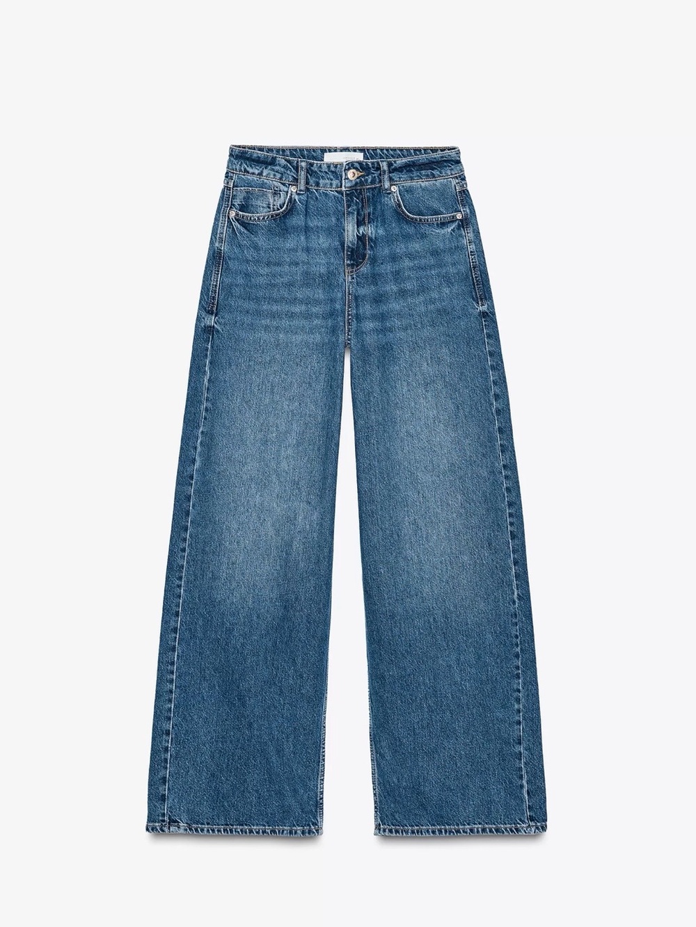 Zara mid- rise wide leg jeans